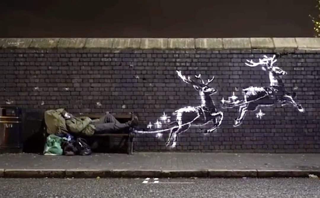 Banksy Christmas Mural Highlighting Homeless Crisis Appears In Birmingham