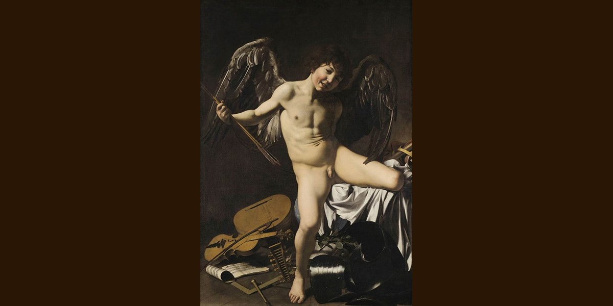 Caravaggio’s masterpieceVictorious Cupid (1601-02) is a major loan from the Gelmäldergalerie in Berlin.