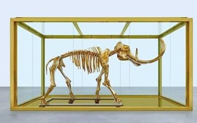 Damien Hirst Donates Gold Plated Mammoth In Vitrine To AIDS Charity