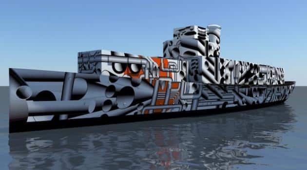 Tobias Rehberger Transforms London’s HMS President Into Dazzle Ship