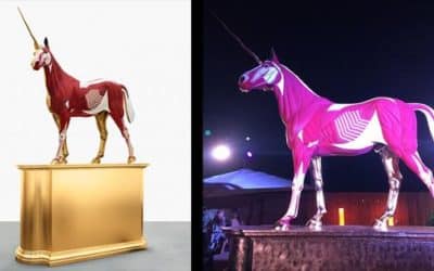 Damien Hirst Golden Unicorn Sculpture Makes $6m At DiCaprio Charity Gala