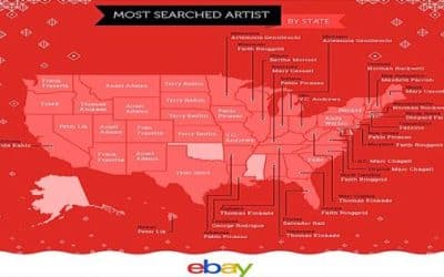 Map Of Most Popular US Searches For Artists Released By Ebay