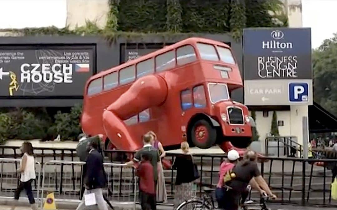 David Cerny Sculpture London Booster Stops Traffic In Islington