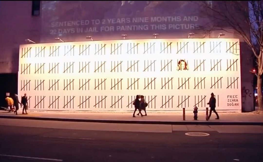 Banksy Mural In NY Highlights Detention Of Kurdish Artist Zehra Dogan