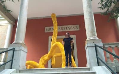 Sarah Lucas Unveils Spectacular Yellow Pavilion At 56th Venice Biennale