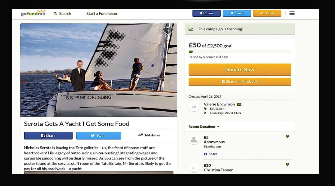 Sir Nicholas Serota Yacht-Gate Controversy Gets Crowdfunding Spoof Page