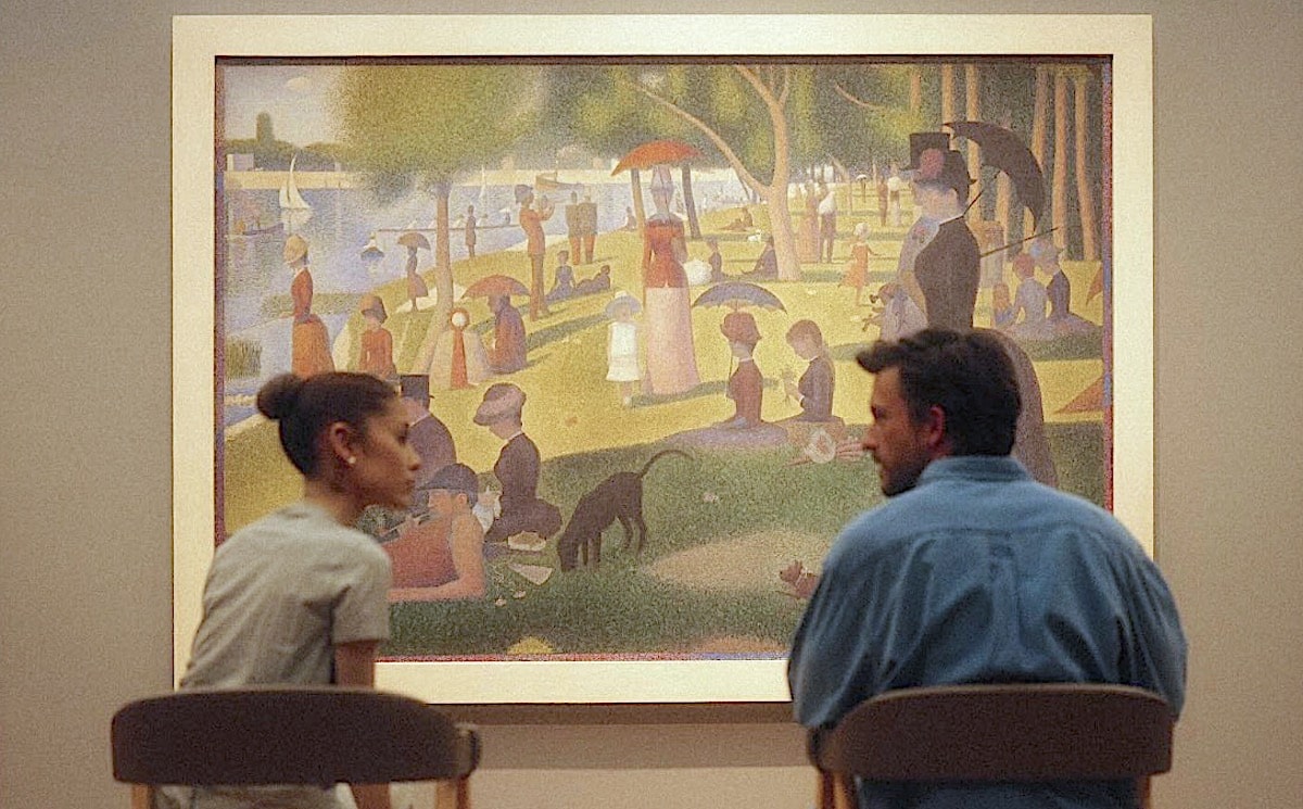 Georges Seurat's most celebrated painting, La Grande Jatte (1884). Wicked's Ariana Grande and Jonathan Bailey