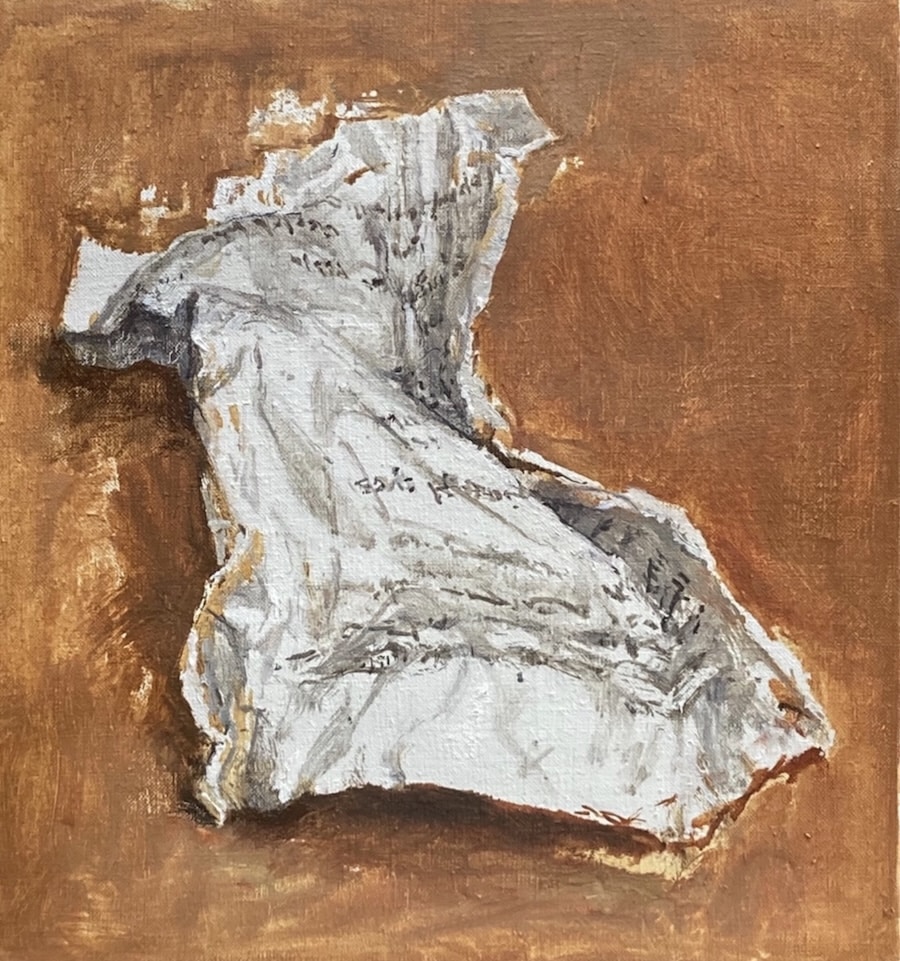 Julian Bell, Crumpled Poem 2025