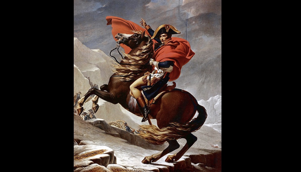 Jacques-Louis David — Napoleon Crossing the Alps (1801)
