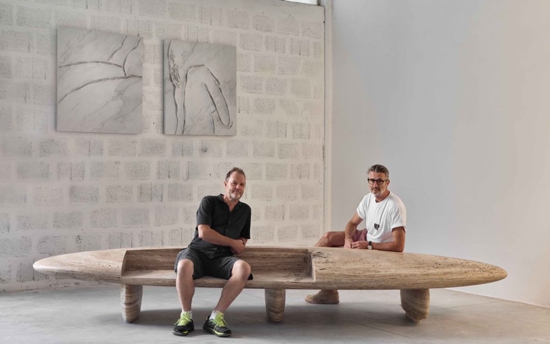 David Worthington Unveils A Series Of Monumental Travertine Boulder Benches