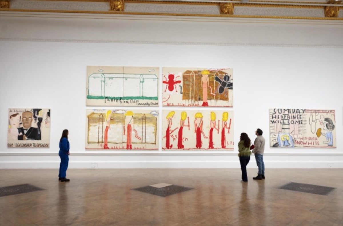 Rose Wylie: NK 2014 - Oil on canvas, 185 × 333 cm, Courtesy private collection, CHOI&CHOI Gallery and JARILAGER Gallery, Photograph courtesy Jari Lager. Photo: Soon-Hak Kwon, © Rose Wylie