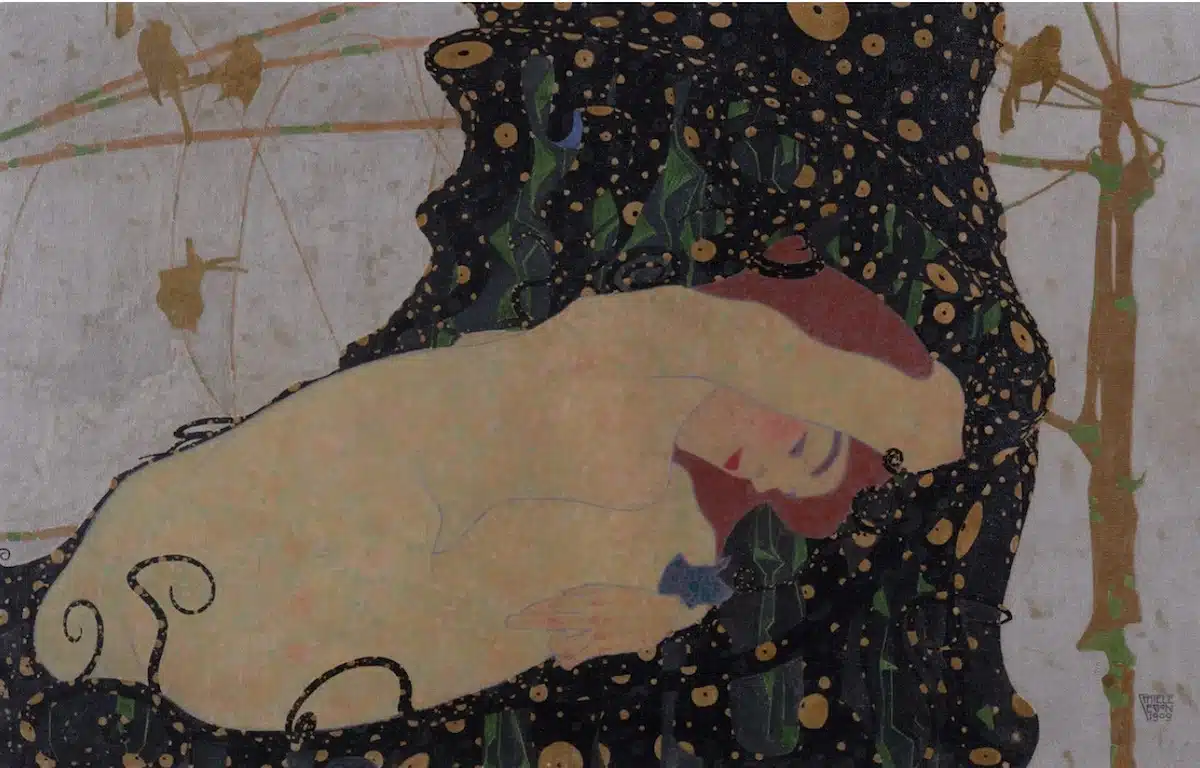 席勒 (Egon Schiele) 的《達那厄》，畫於 1909 年