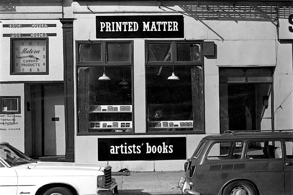 Printed Matter storefront on Lispenard Street, late 1970s. Photograph by Peter Downsbrough.