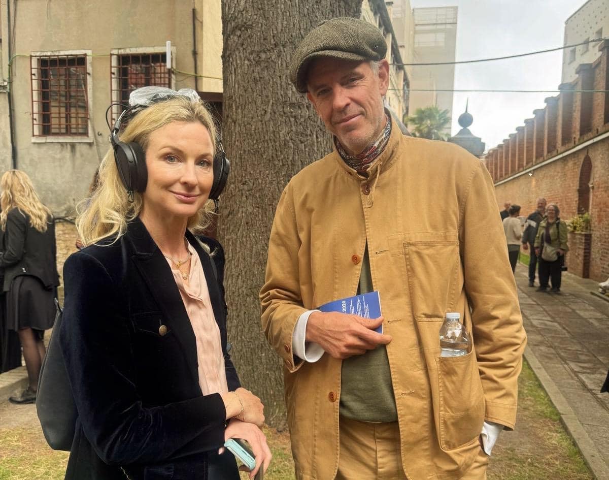 Nico Kos and Stephen Crasneanscki, founder of Soundwalk Collective at the Holy See Pavilion