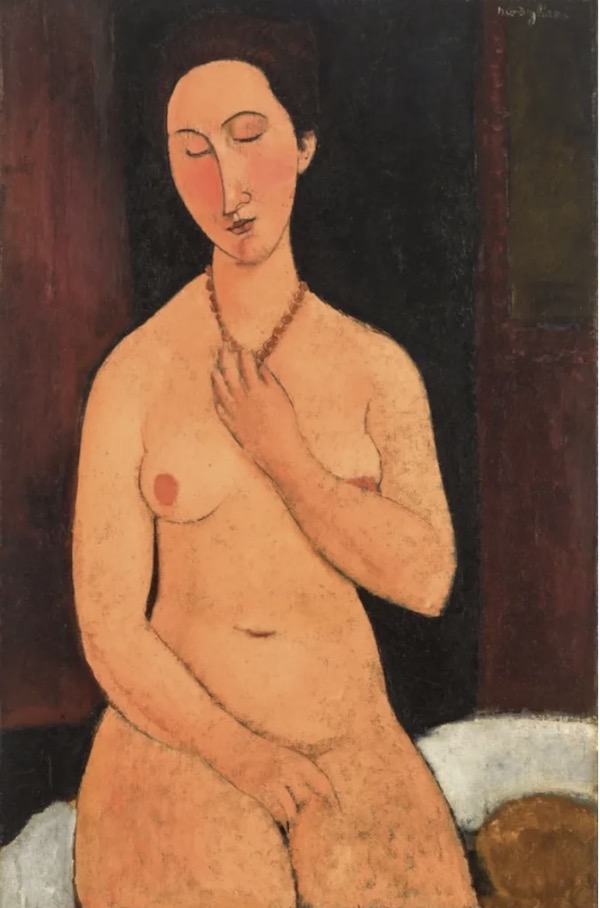 Amadeo Modigliani, Nu assis au collier (1917-18) Photo: courtesy of Sotheby's.