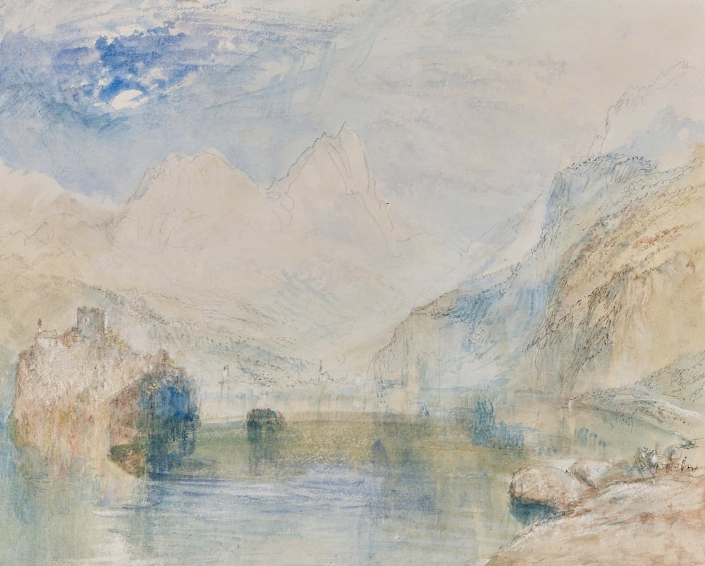 Stephen Ongpin VIEW SCALE JOSEPH MALLORD WILLIAM TURNER, R.A. (1775-1851) The Lauerzersee with the Ruins of Schwanau and the Mythen, Switzerland