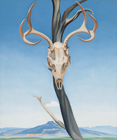 Georgia O’Keeffe (1887-1986), Deer’s Skull with Pedernal, 1936