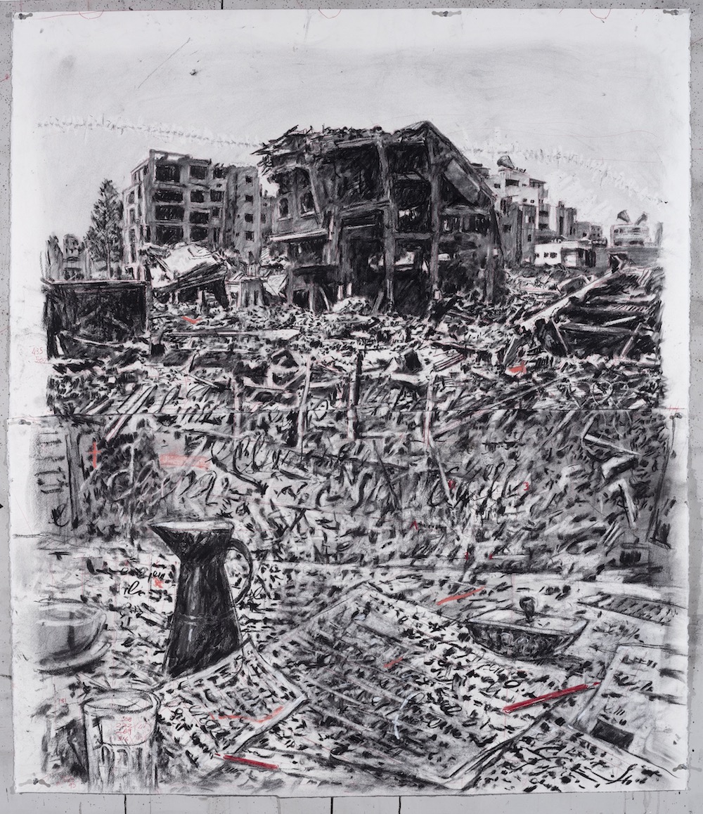 William Kentridge, Drawing for A Nicely Built City (Aftermath), 2026. Courtesy of the artist and Goodman Gallery. Photograph by Anthea Pokroy.